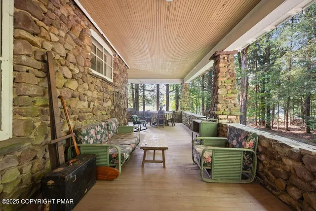 a view of a lake with a building in the background