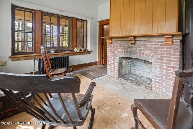 an empty room with windows