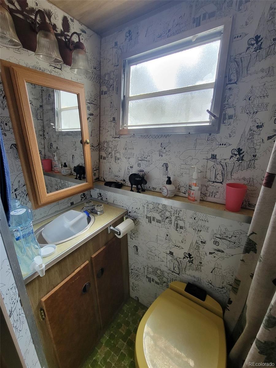 94 Pullman Loop Fairplay, CO 80440 - Photo 19 of 21 a bathroom with a sink and a mirror