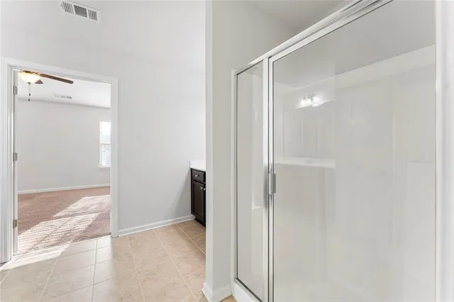 a view of bathroom with shower