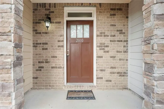 a view of a door of the house