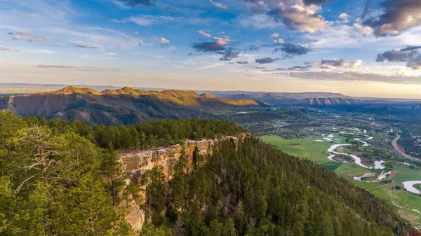 a view of an outdoor space and mountain view