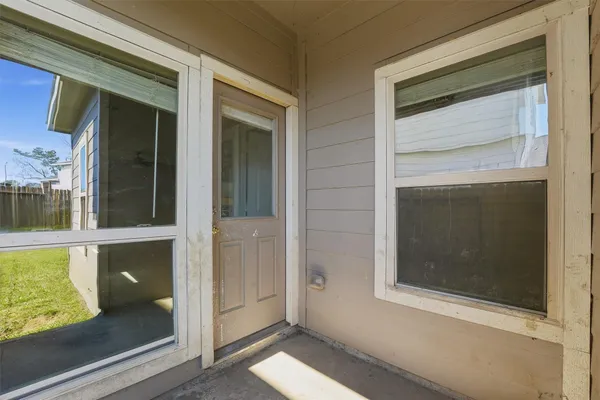 a view of a door of the house