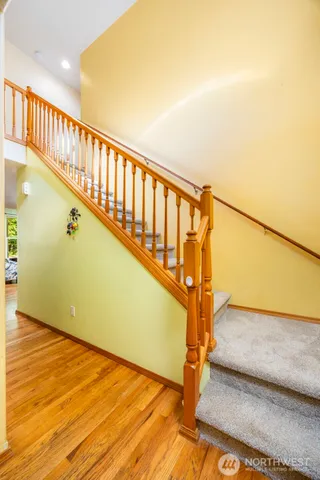 a view of outdoor space with wooden floor
