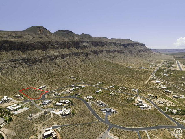 3391 South 850 West Hurricane, UT 84737 - Photo 5 of 16 Aerial overview of property's location with a mountainous background and property parcel outlined