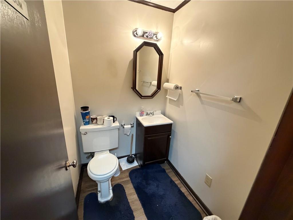 149 Chess Street Monongahela, PA 15063 - Photo 33 of 35 a bathroom with a toilet a sink and a mirror