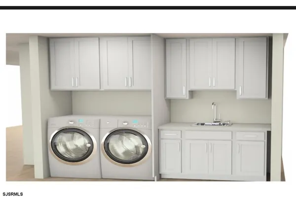 a bathroom with a sink and a stove