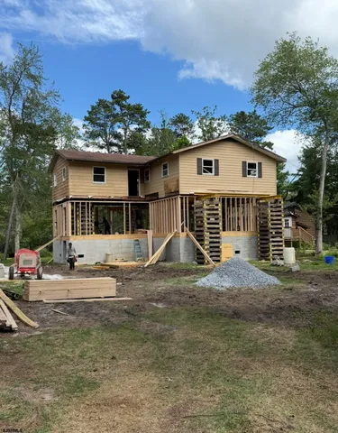 a view of a fireplace with a space