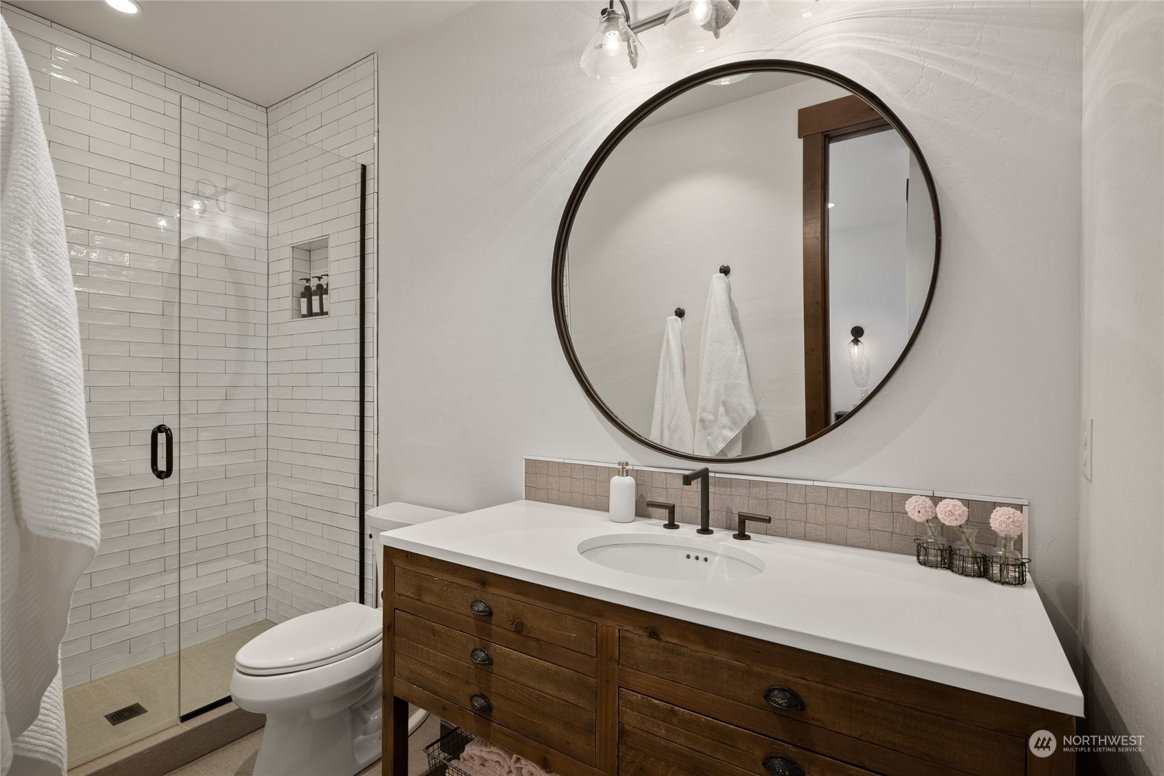 351 Maple Leaf Loop Cle Elum, WA 98922 - Photo 30 of 40 a bathroom with a sink a toilet and a mirror