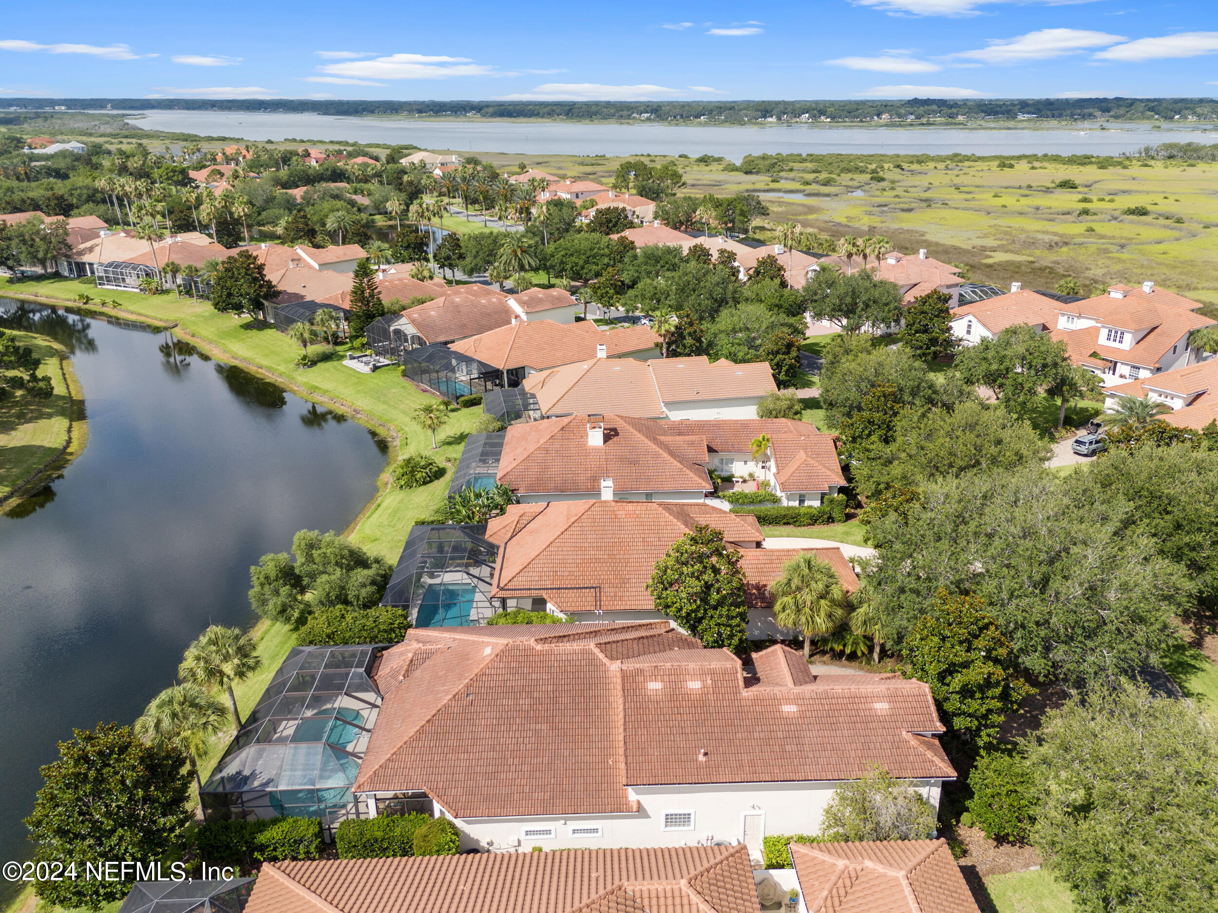 348 Fiddlers Point Drive St. Augustine, FL 32080 - Photo 46 of 58 an aerial view of residential houses with outdoor space