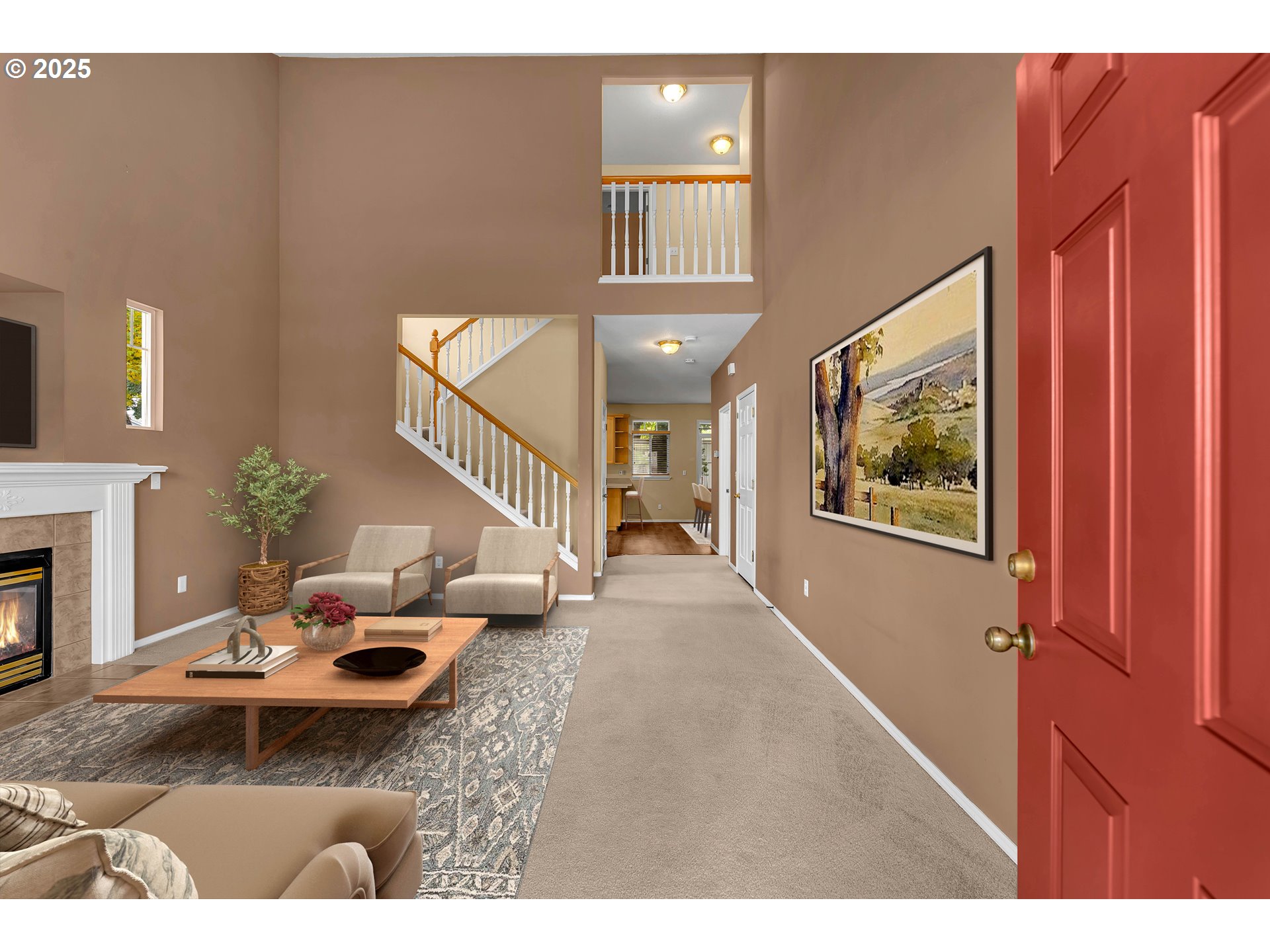 19509 Southeast 33rd Street Camas, WA 98607 - Photo 5 of 37 a living room with furniture and a fireplace