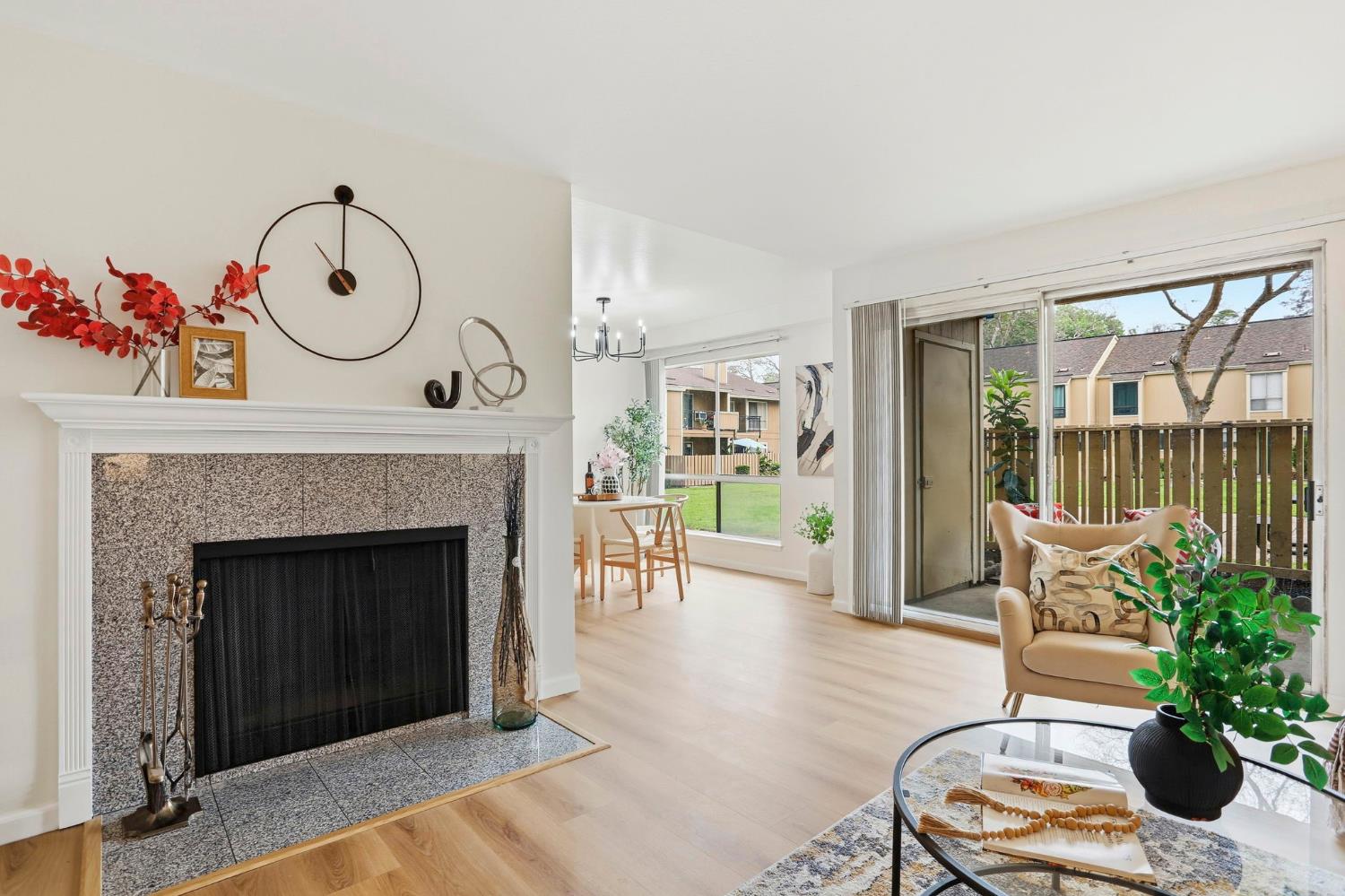 9005 Alcosta Boulevard, Unit 215 San Ramon, CA 94583 - Photo 7 of 30 a living room with furniture and a fireplace