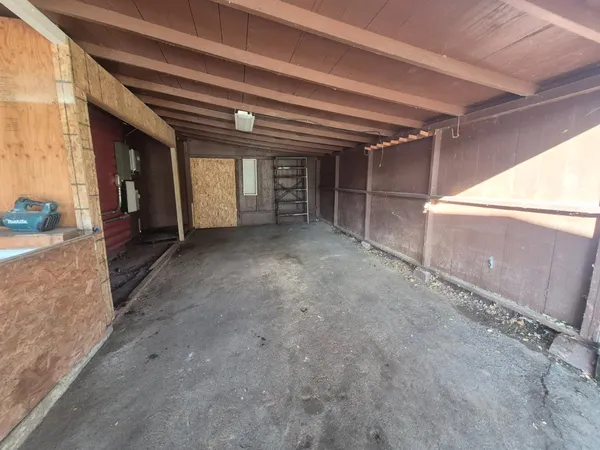 a view of a car garage