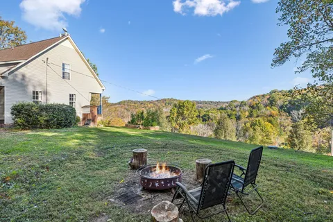 a view of backyard with tree