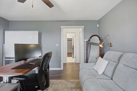 a view of an entryway with seating area