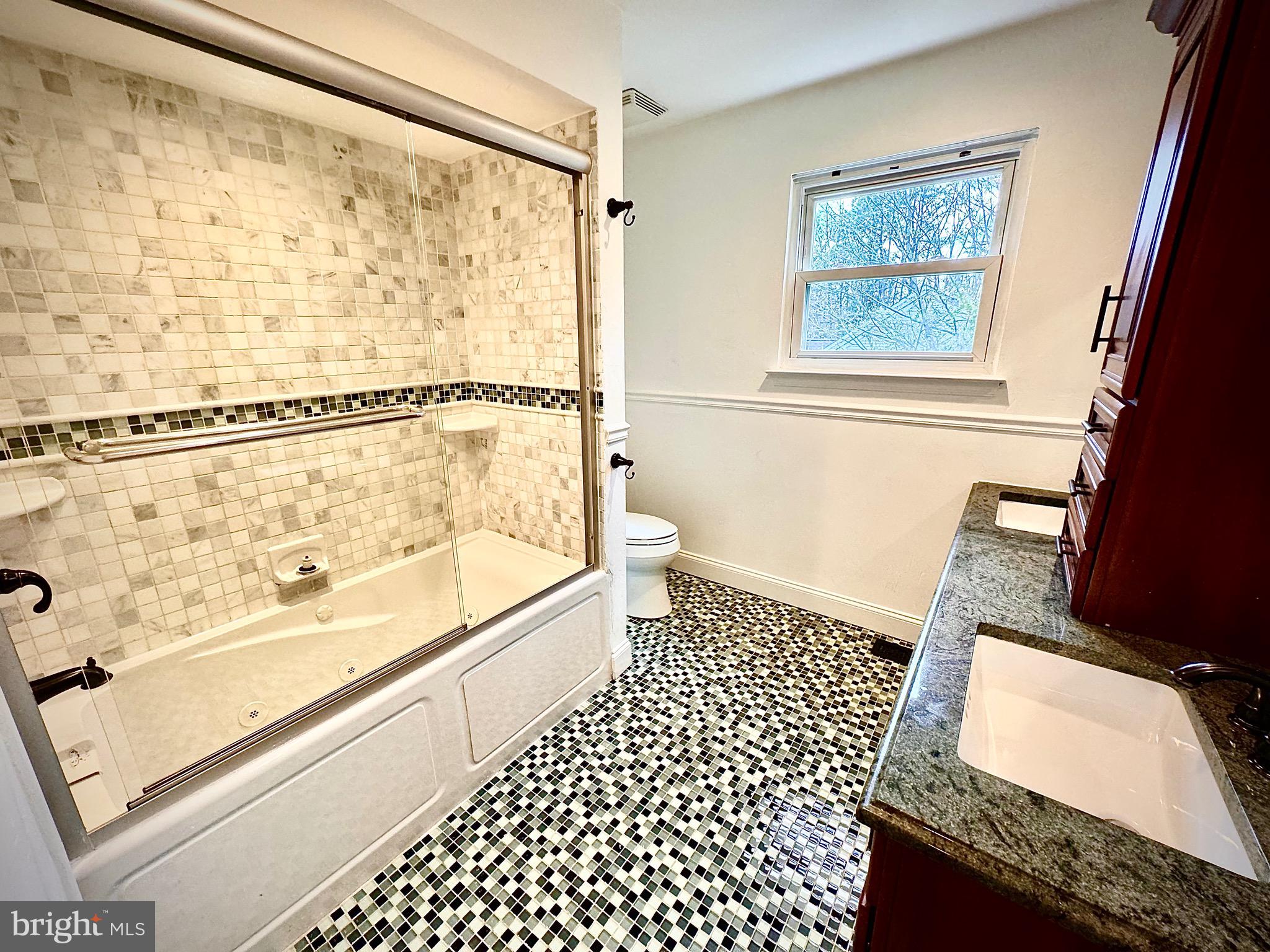 54 Las Brisas Boulevard Voorhees, NJ 08043 - Photo 39 of 67 a bathroom with a granite countertop sink toilet and shower