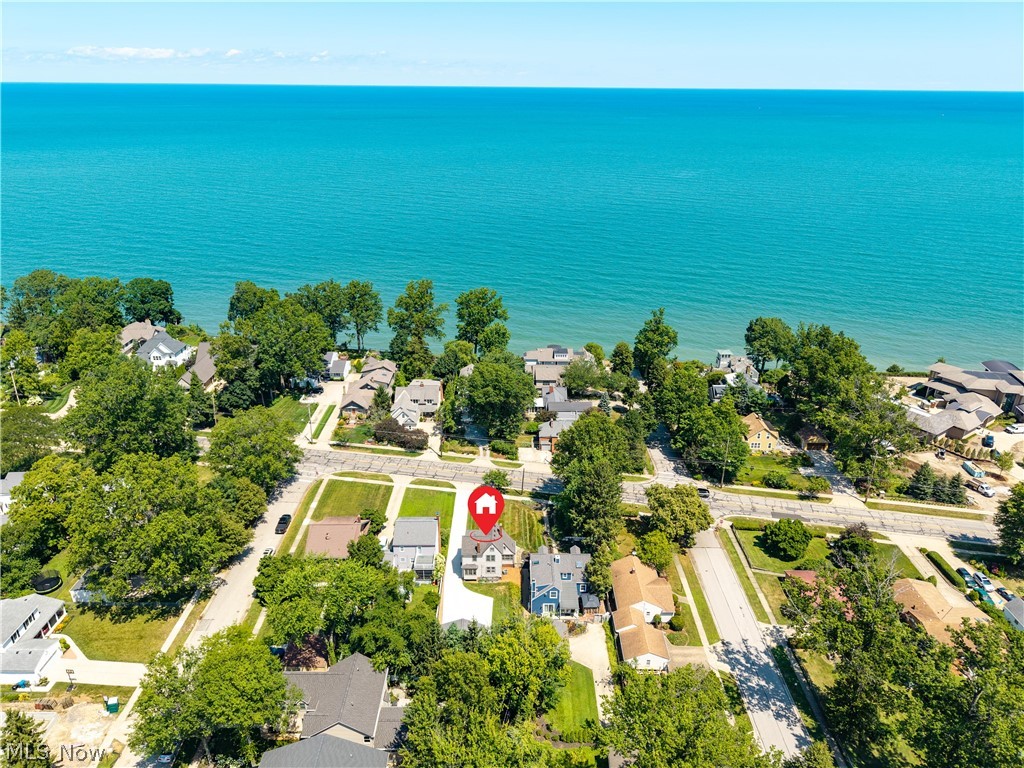 26019 Lake Road Bay Village, OH 44140 - Photo 39 of 40 Aerial perspective showcasing the residential area with a prominent body of water