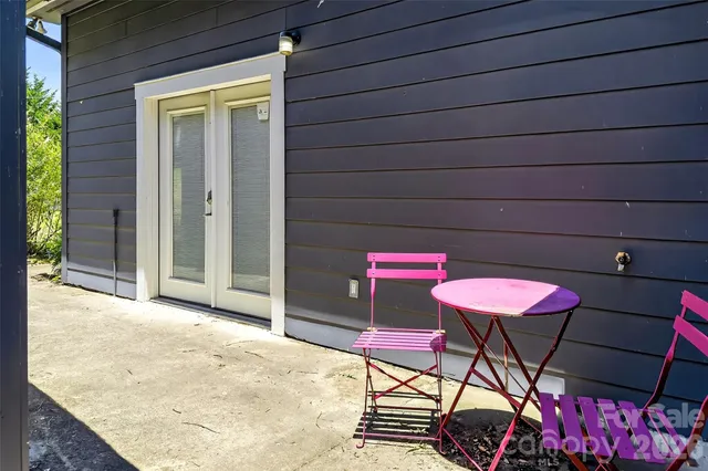 a view of porch with wooden fence