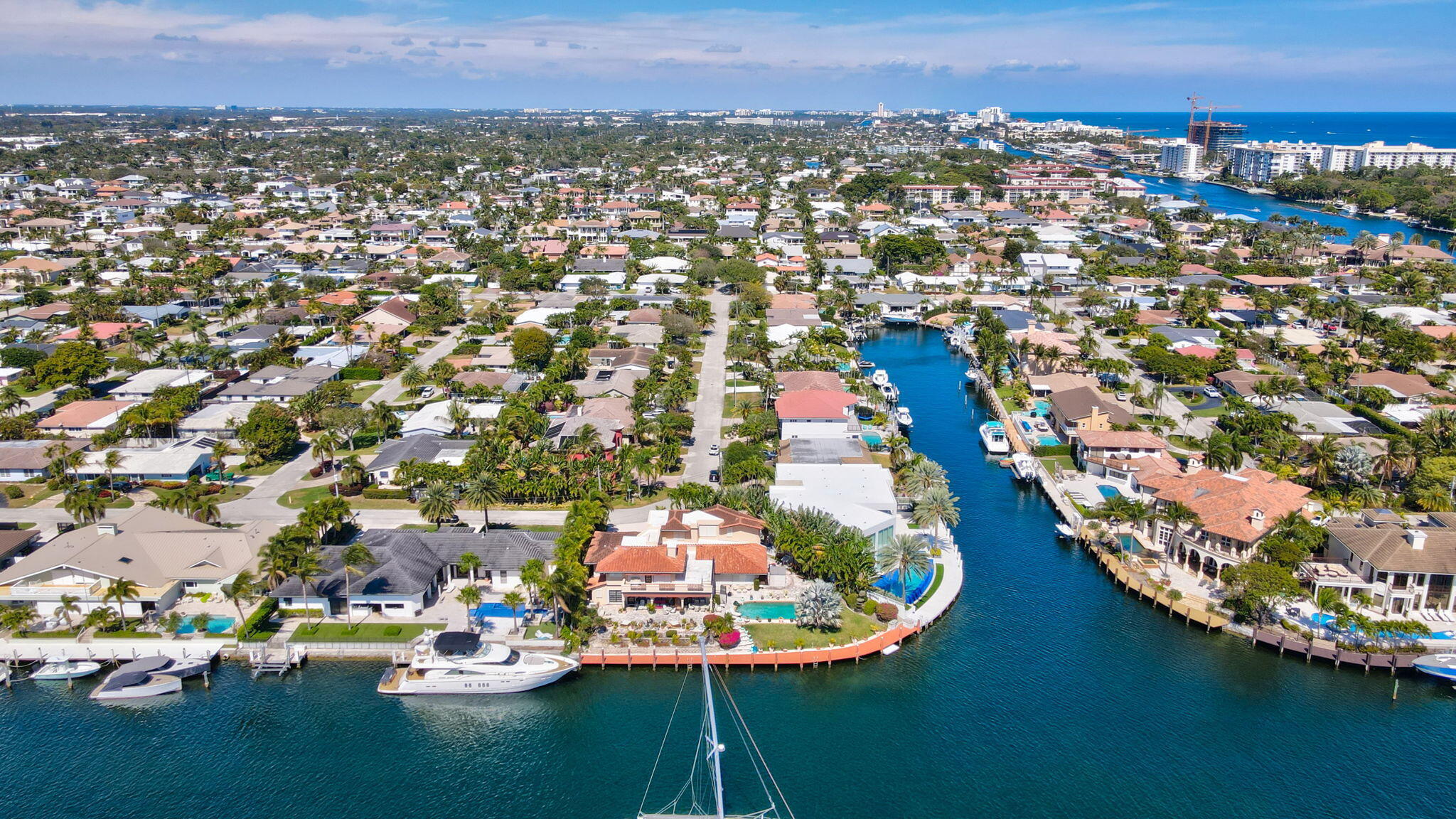 2850 Northeast 44th Street Lighthouse Point, FL 33064 - Photo 66 of 67 an aerial view of a house with a ocean view