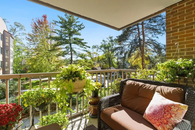a view of a chairs in a balcony