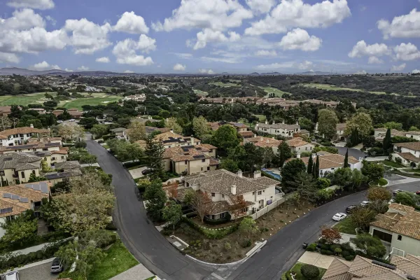 a view of city and mountain