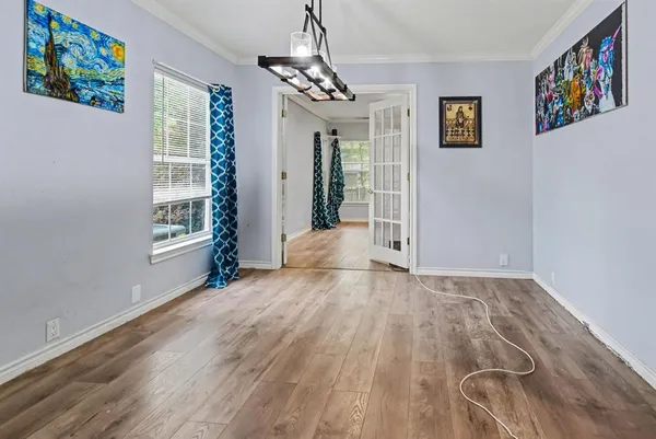 a view of livingroom with hardwood floor and window