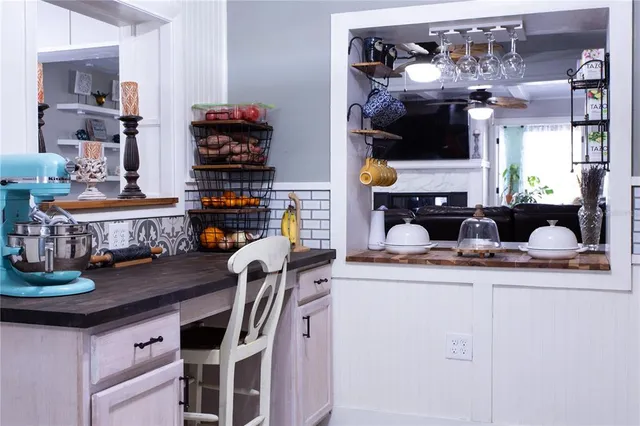 a living room with furniture