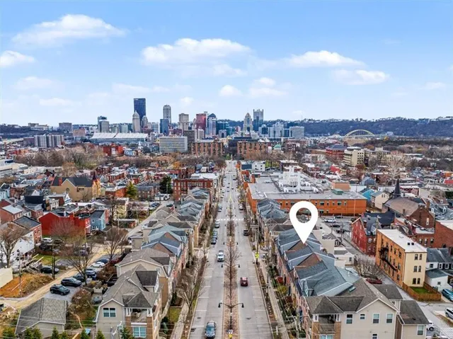 an aerial view of city