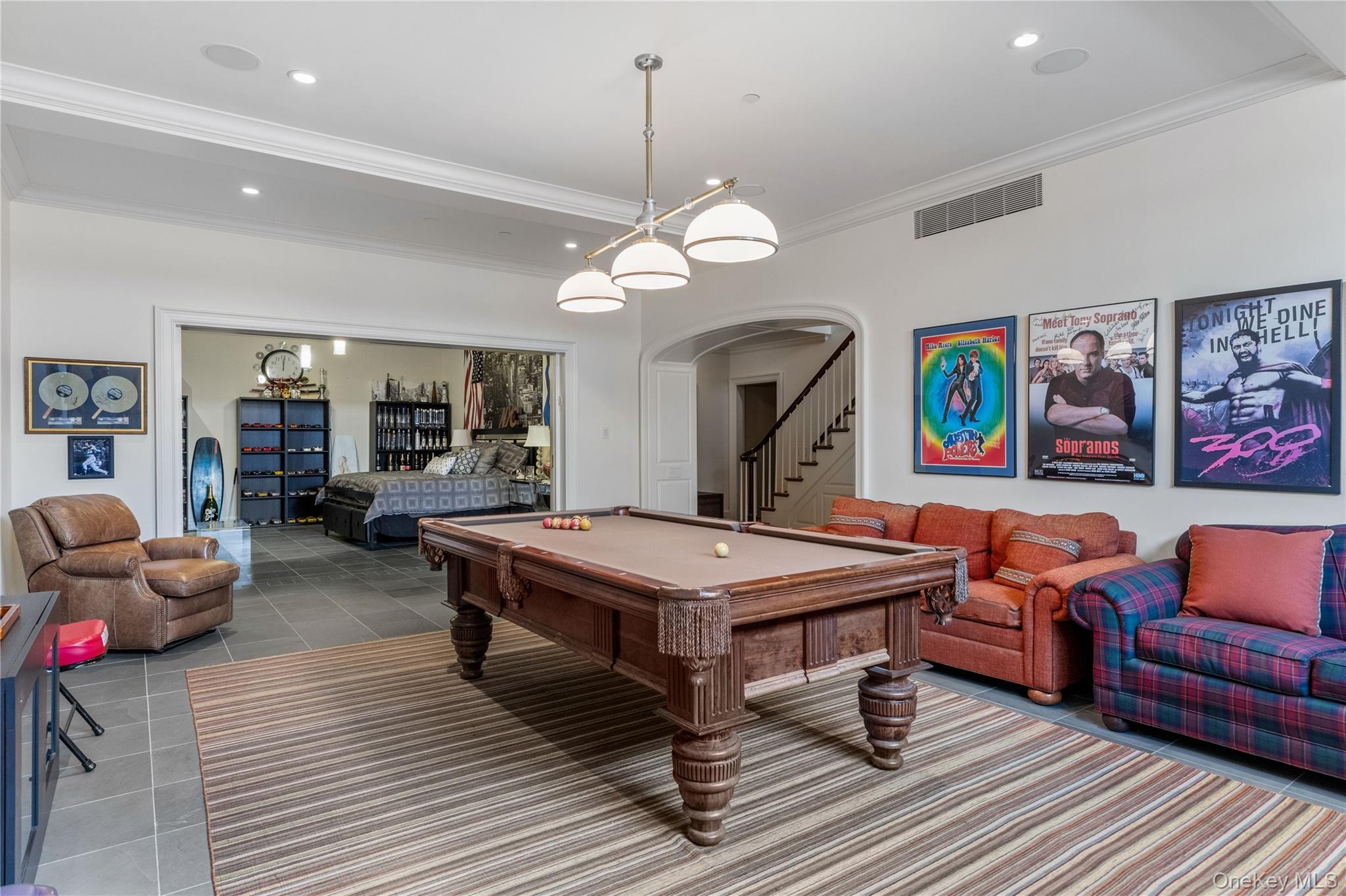 75 Cove Neck Road Cove Neck, NY 11771 - Photo 28 of 40 a room with furniture pool table wooden floor and window