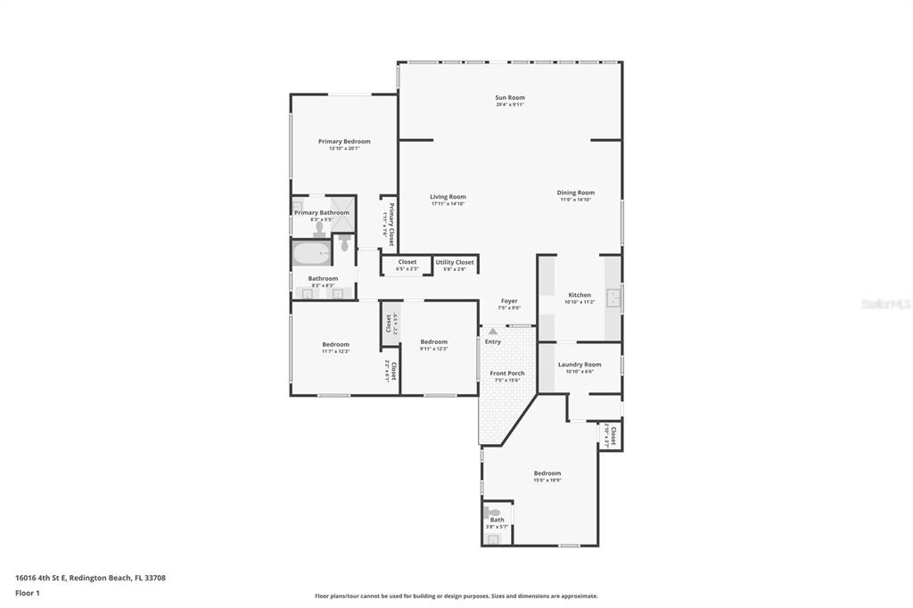 16016 4th Street East Redington Beach, FL 33708 - Photo 29 of 29 a picture of floor plan