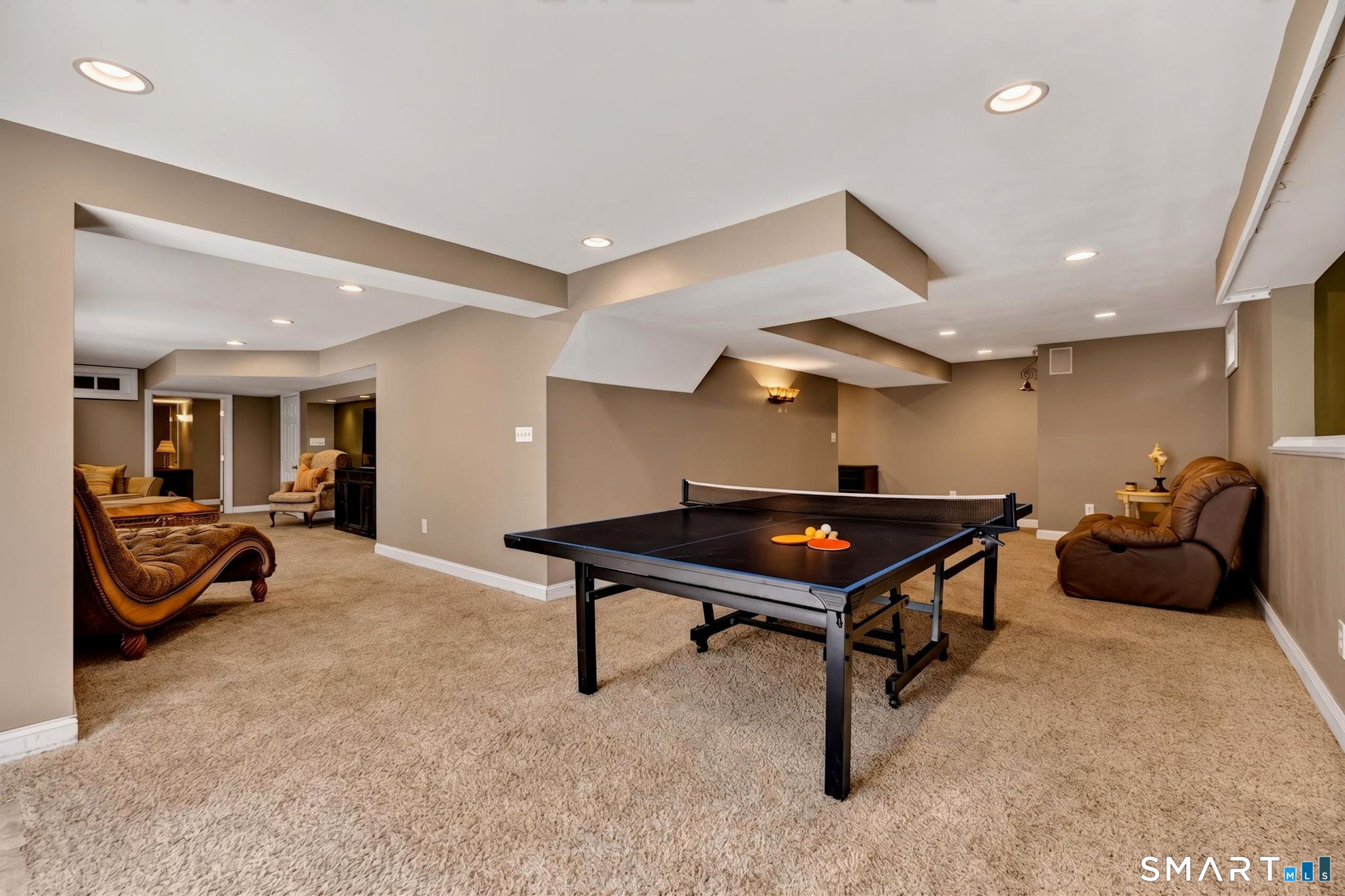 89 Falls Landing Road Deep River, CT 06417 - Photo 31 of 40 Lower Level Recreational Room With Sliding Doors to Patio