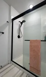 a bathroom with a shower