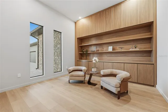 a living room with furniture