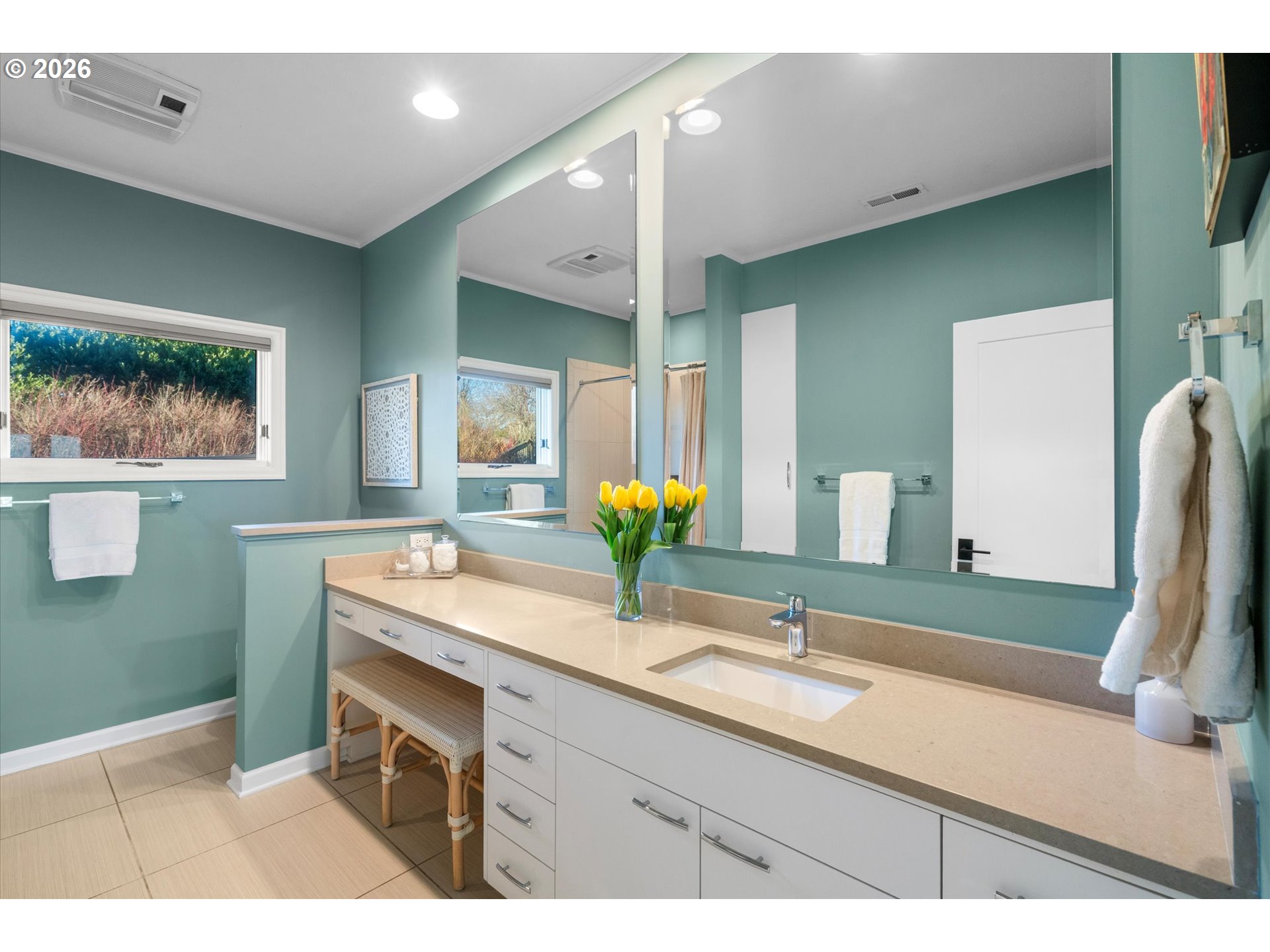 72 Nansen Summit Lake Oswego, OR 97035 - Photo 34 of 48 a bathroom with a double vanity sink and a mirror