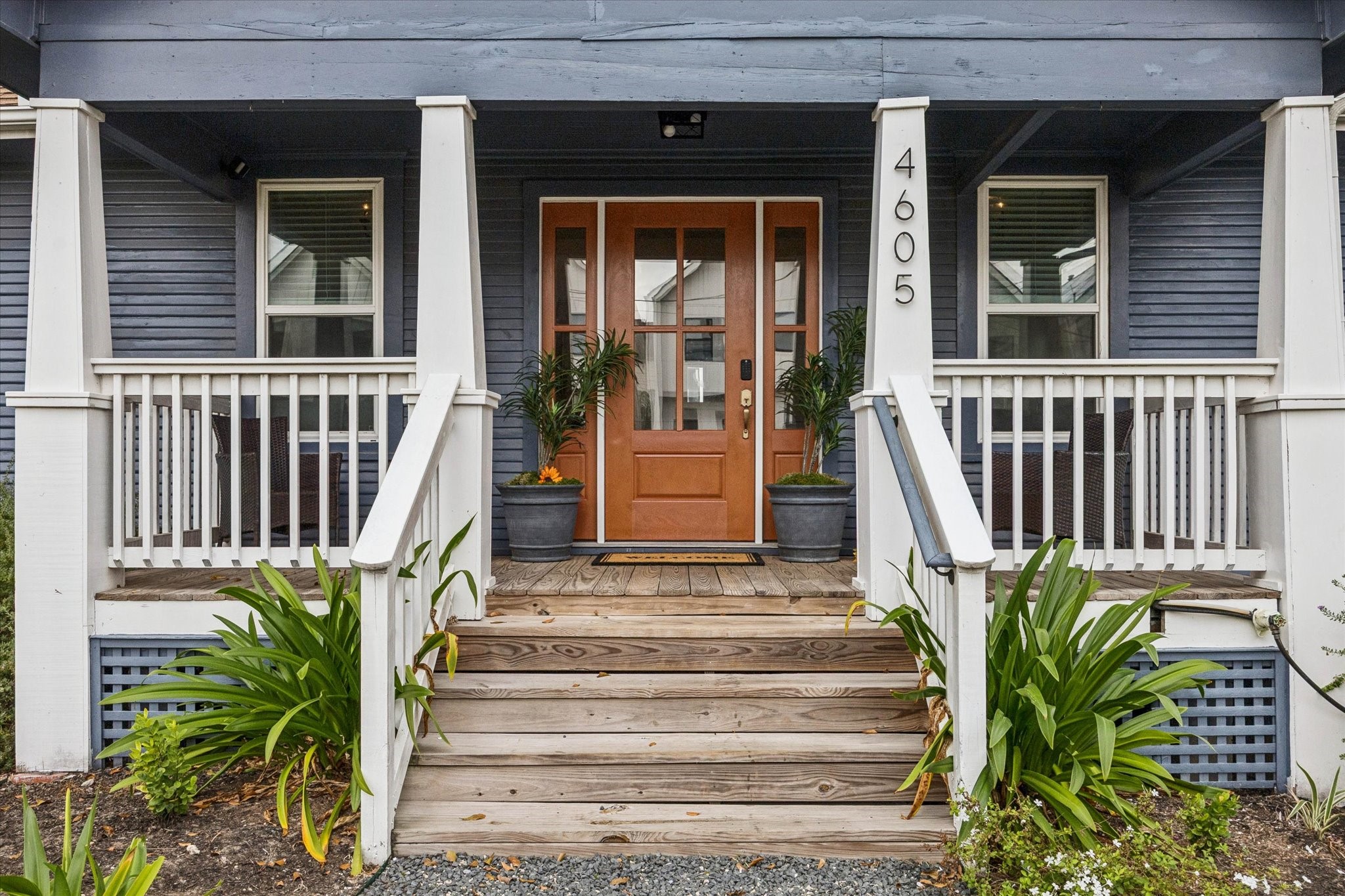 4605 Fisk Street Houston, TX 77009 - Photo 2 of 22 a view of stairs with a garden