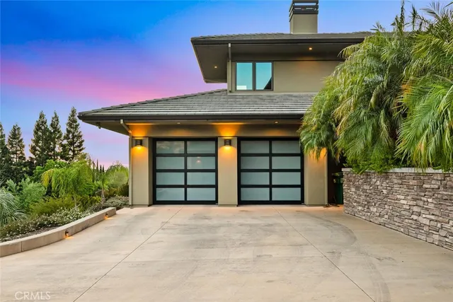 a view of a city with sunset