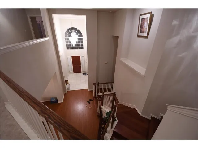 a view of entryway with wooden floor