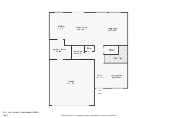 $1,835 | 1118 East Desert Springs Way, San Tan Valley, AZ 85143
