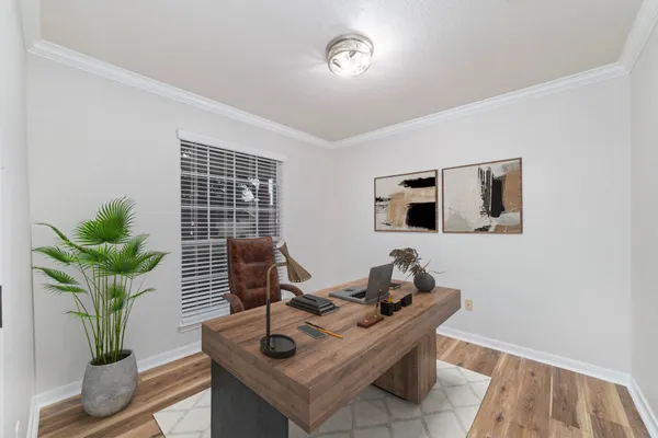 a living room with furniture