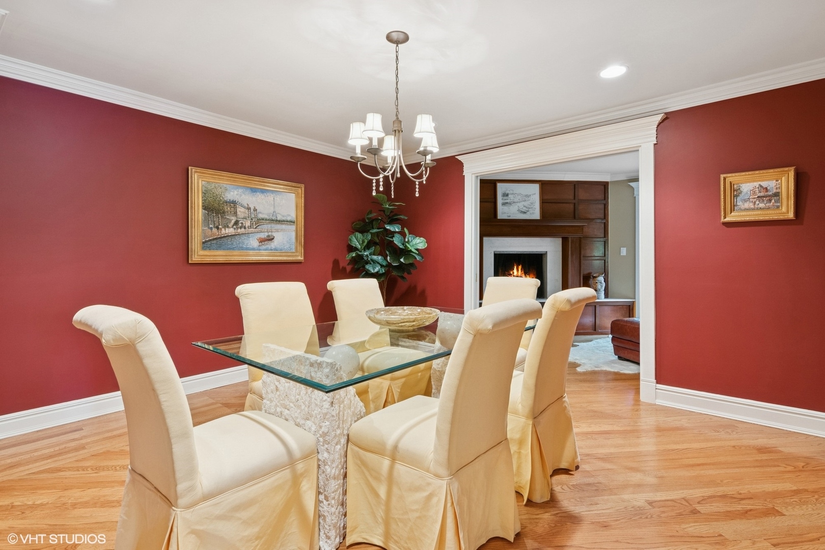 6730 South Madison Street Willowbrook, IL 60527 - Photo 23 of 52 a dining room with furniture a chandelier and window