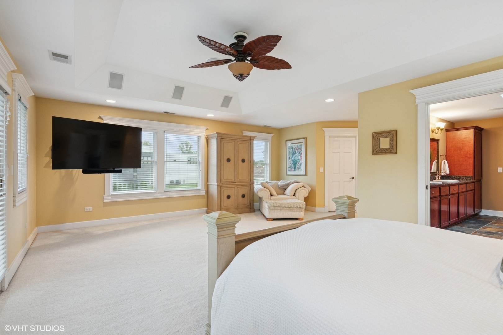 6730 South Madison Street Willowbrook, IL 60527 - Photo 35 of 52 a bedroom with a bed window and a television