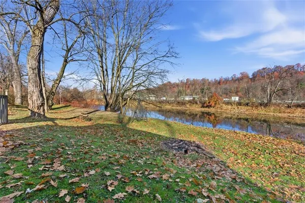 a view of a lake with houses