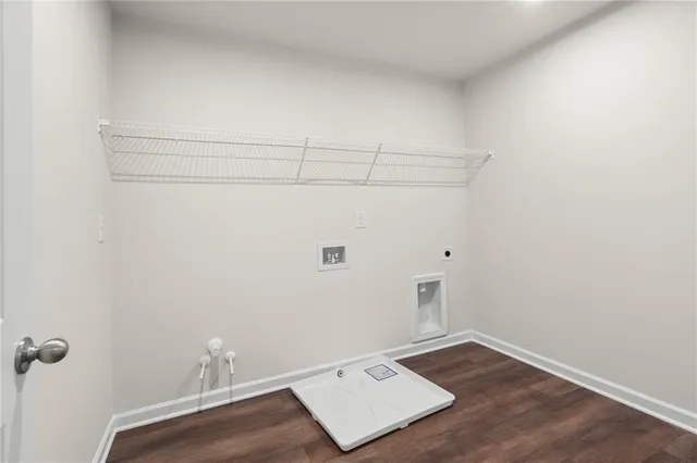 a view of room with hardwood floor