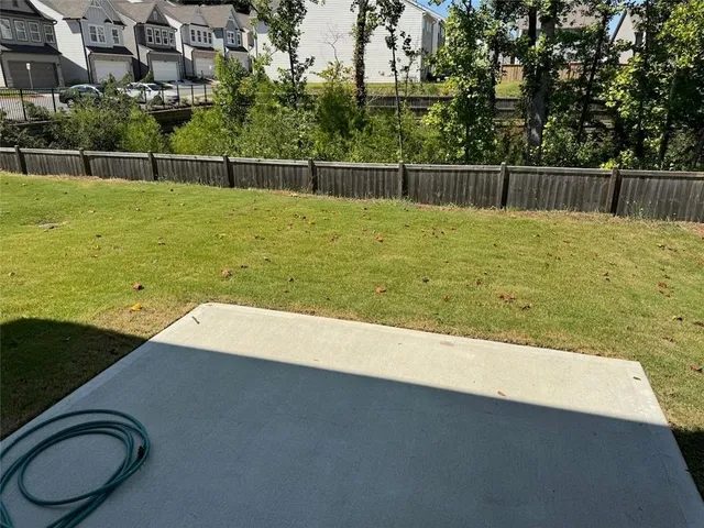 a view of an outdoor space and a swimming pool