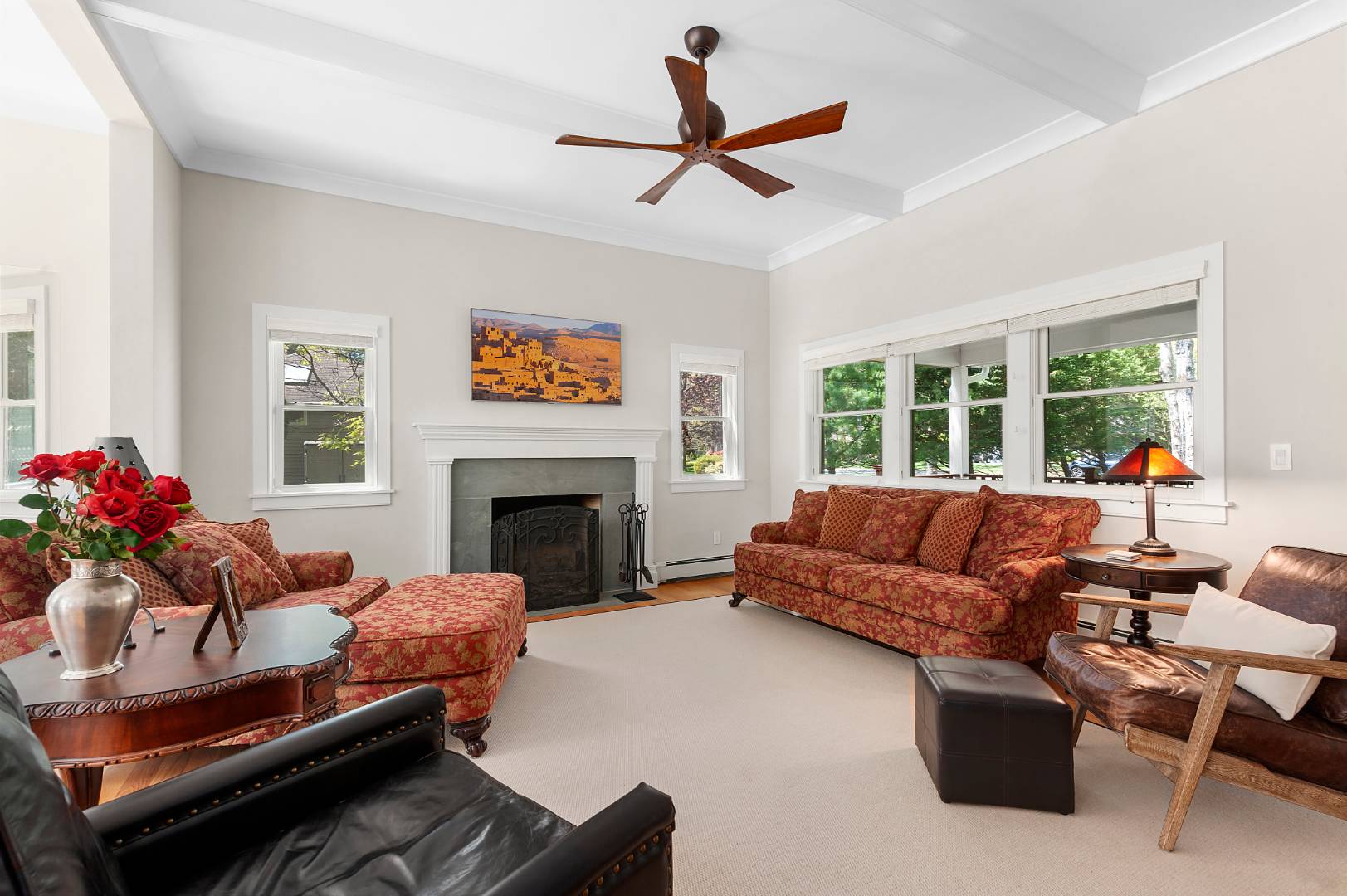 231 Norfolk Drive East Hampton, NY 11937 - Photo 4 of 17 a living room with furniture and a fireplace