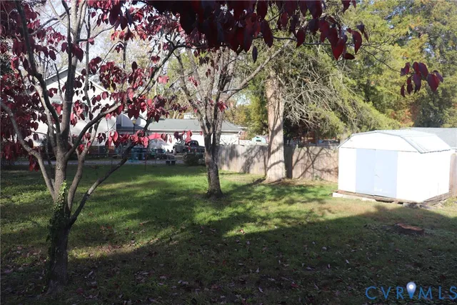a view of yard with tree
