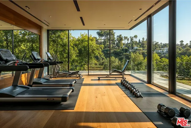 a swimming pool view from a balcony