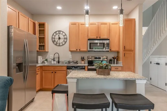 a bedroom with a bed and closet