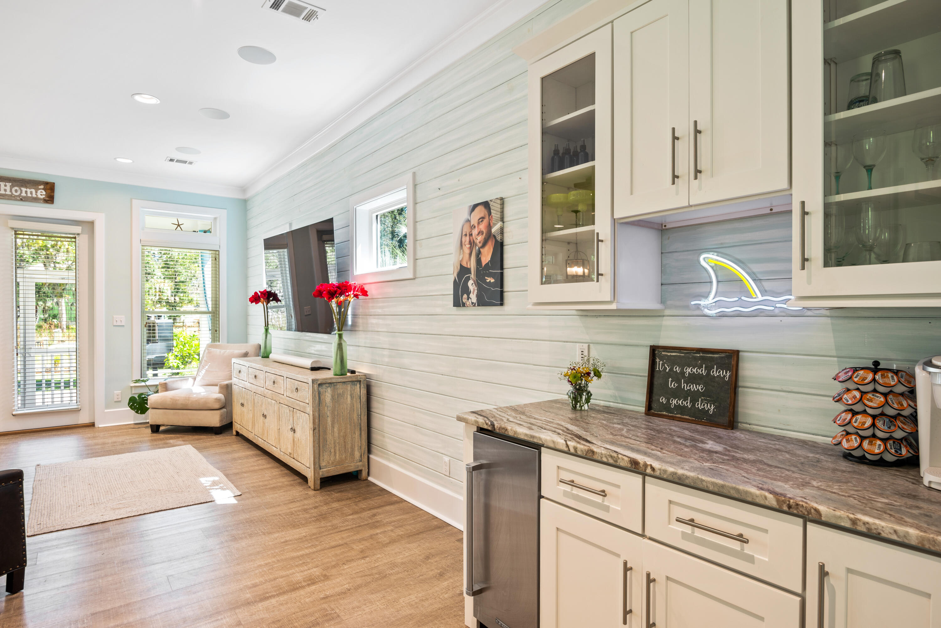 160 Rearden Way Santa Rosa Beach, FL 32459 - Photo 11 of 46 a kitchen with stainless steel appliances granite countertop a stove a sink and white cabinets