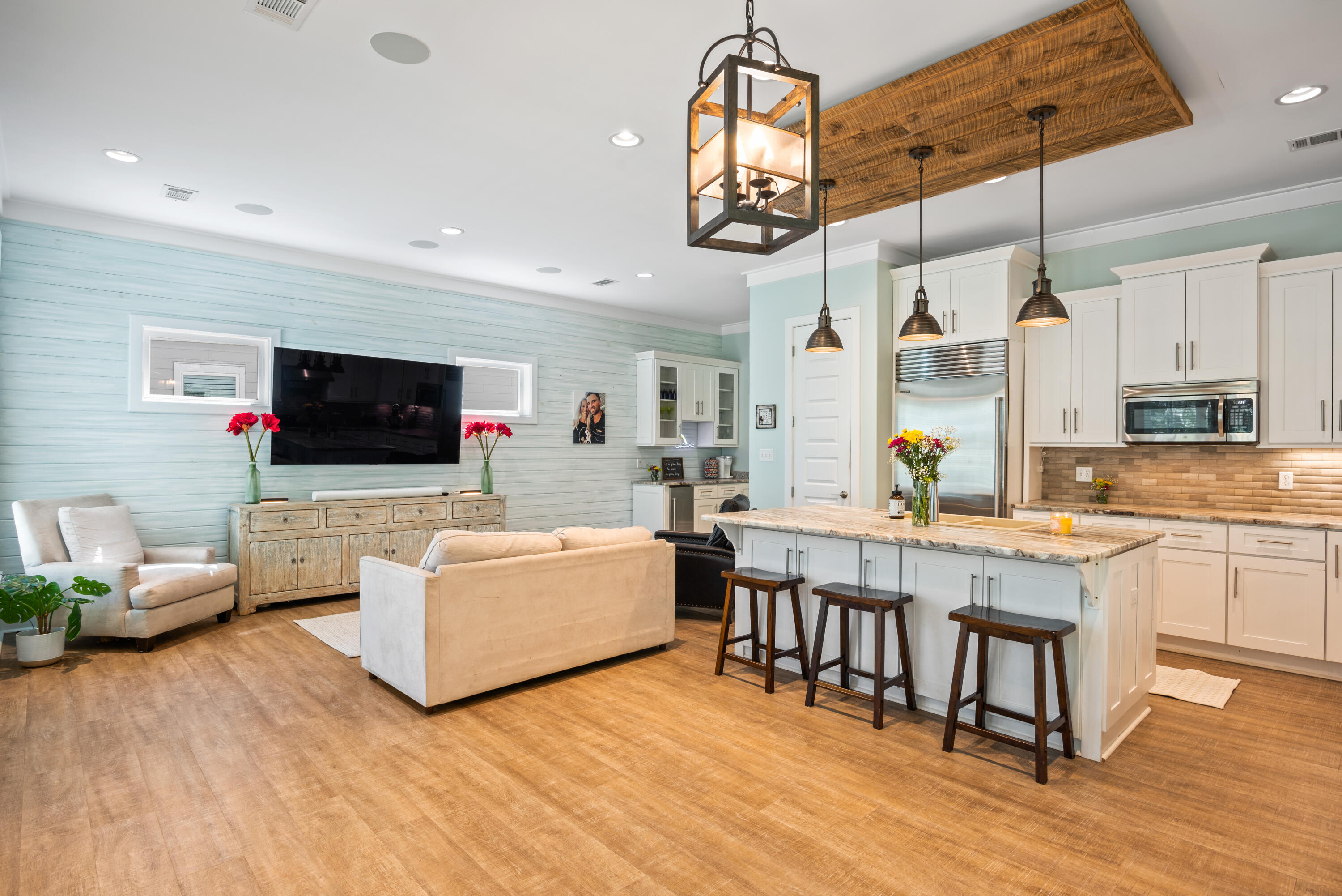 160 Rearden Way Santa Rosa Beach, FL 32459 - Photo 9 of 46 a living room with fireplace furniture and a flat screen tv